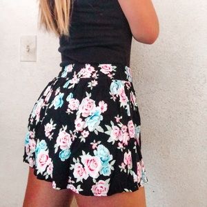 Floral print skater skirt